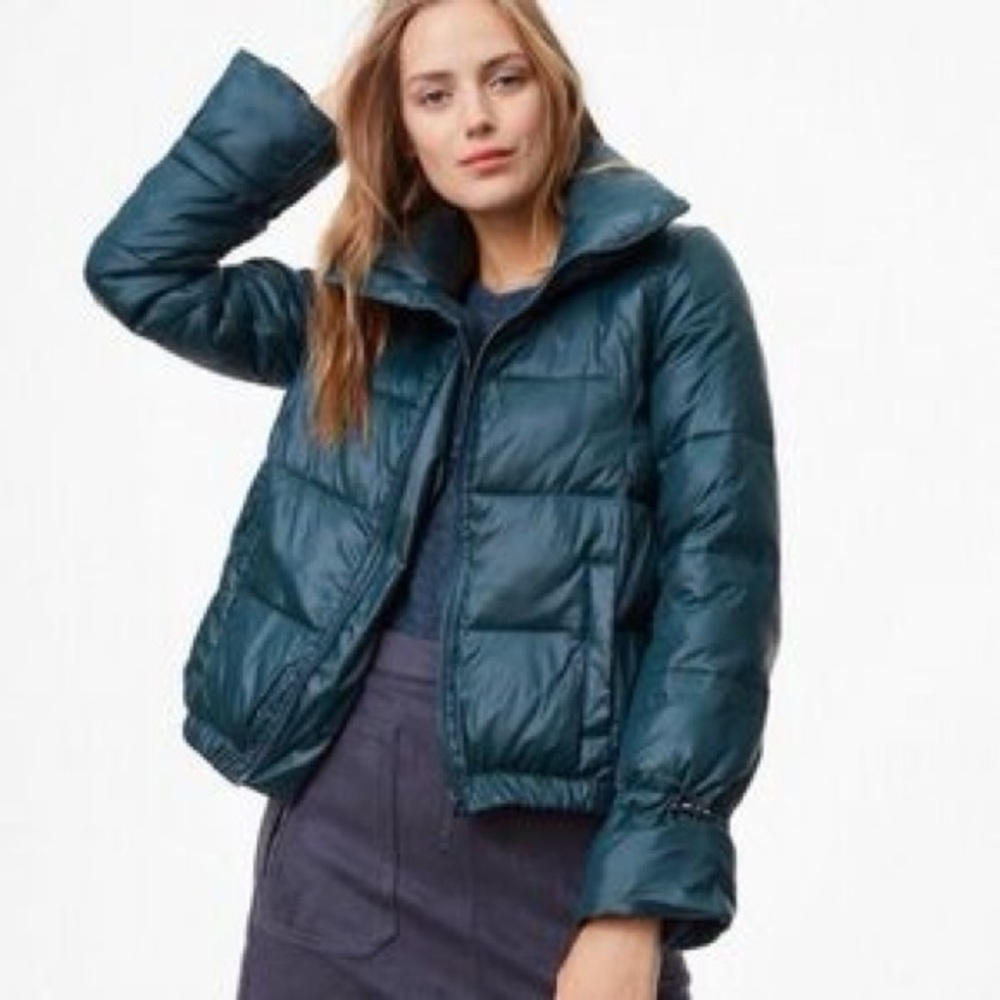 LOFT Dark Green Puffer Coat